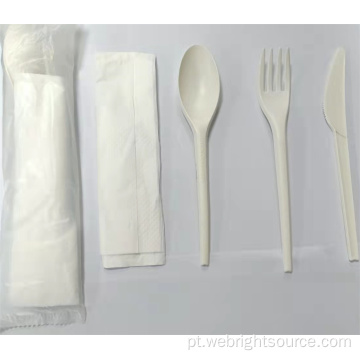 Conjunto de talheres de PLA biodegradável